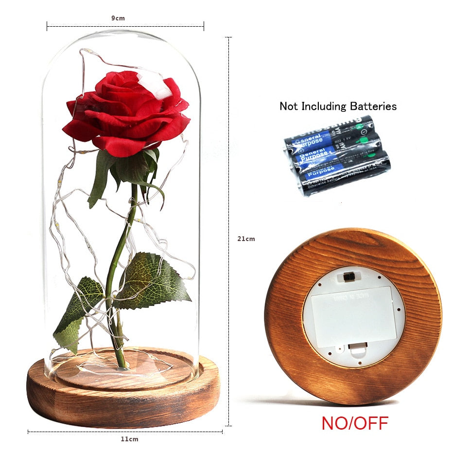 LED Eternal Rose In Glass Decor freeshipping - khollect