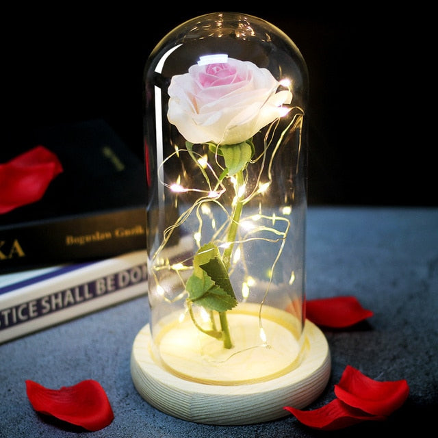 LED Eternal Rose In Glass Decor freeshipping - khollect