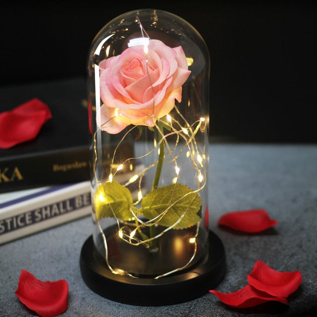 LED Eternal Rose In Glass Decor freeshipping - khollect