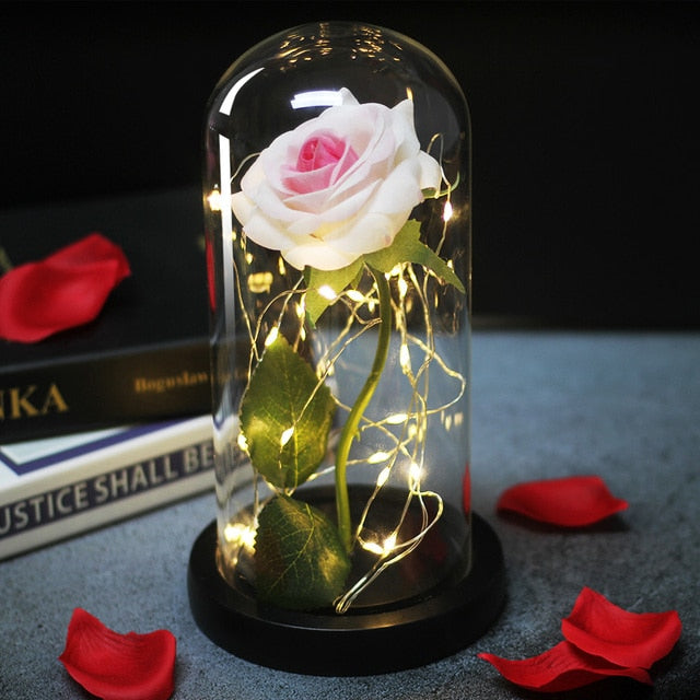 LED Eternal Rose In Glass Decor freeshipping - khollect