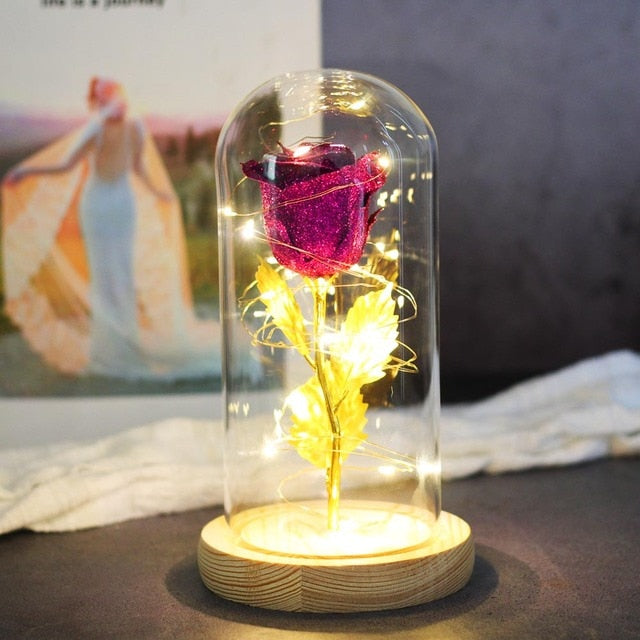 LED Eternal Rose In Glass Decor freeshipping - khollect