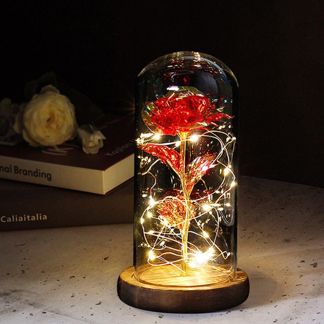 LED Eternal Rose In Glass Decor freeshipping - khollect