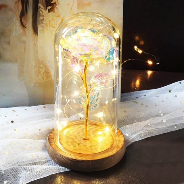 LED Eternal Rose In Glass Decor freeshipping - khollect