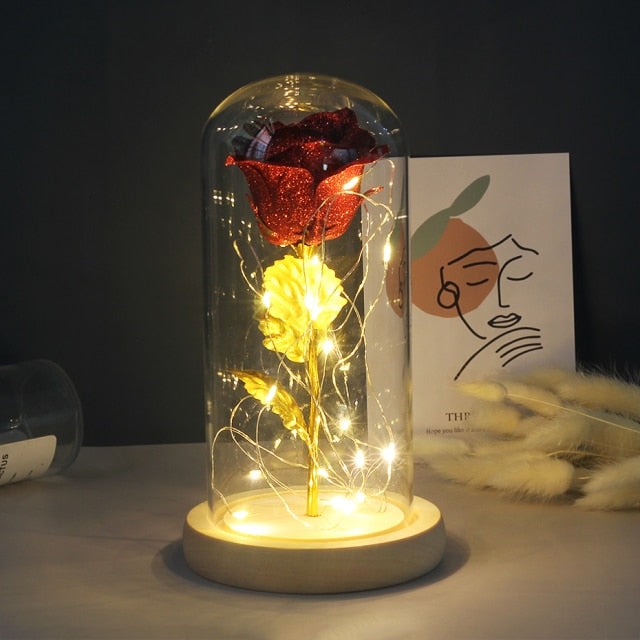 LED Eternal Rose In Glass Decor freeshipping - khollect