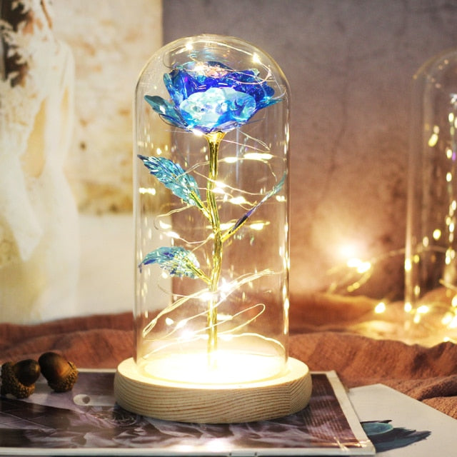 LED Eternal Rose In Glass Decor freeshipping - khollect