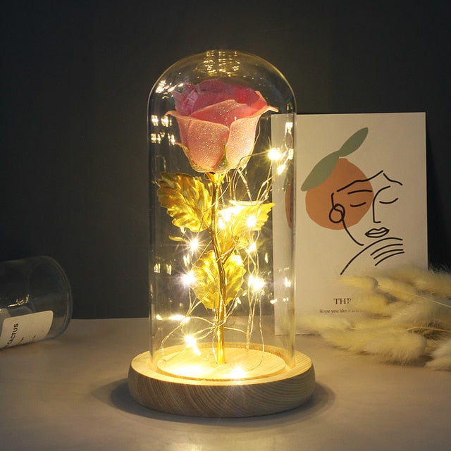 LED Eternal Rose In Glass Decor freeshipping - khollect