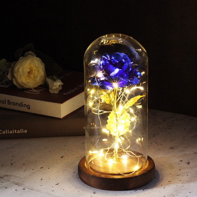 LED Eternal Rose In Glass Decor freeshipping - khollect