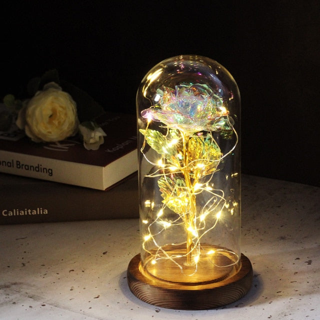 LED Eternal Rose In Glass Decor freeshipping - khollect