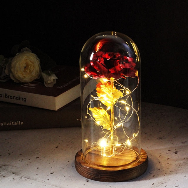 LED Eternal Rose In Glass Decor freeshipping - khollect