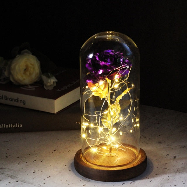 LED Eternal Rose In Glass Decor freeshipping - khollect