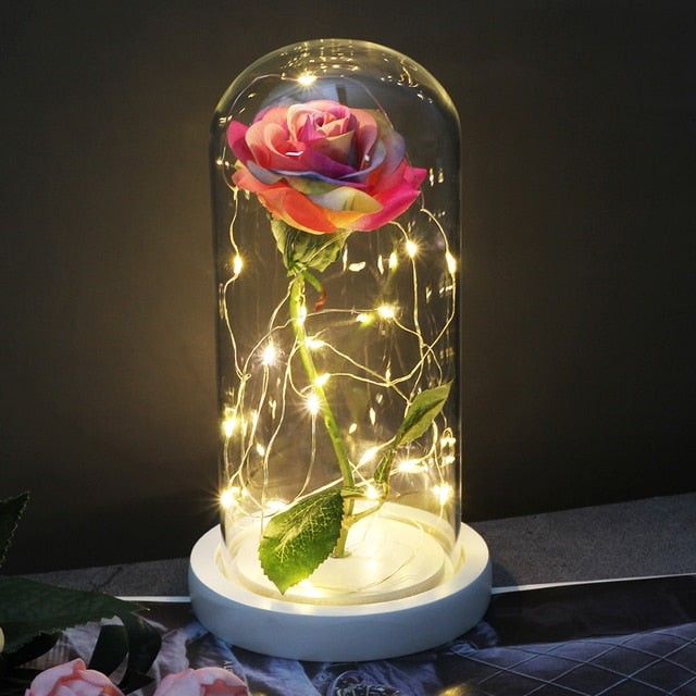 LED Eternal Rose In Glass Decor freeshipping - khollect