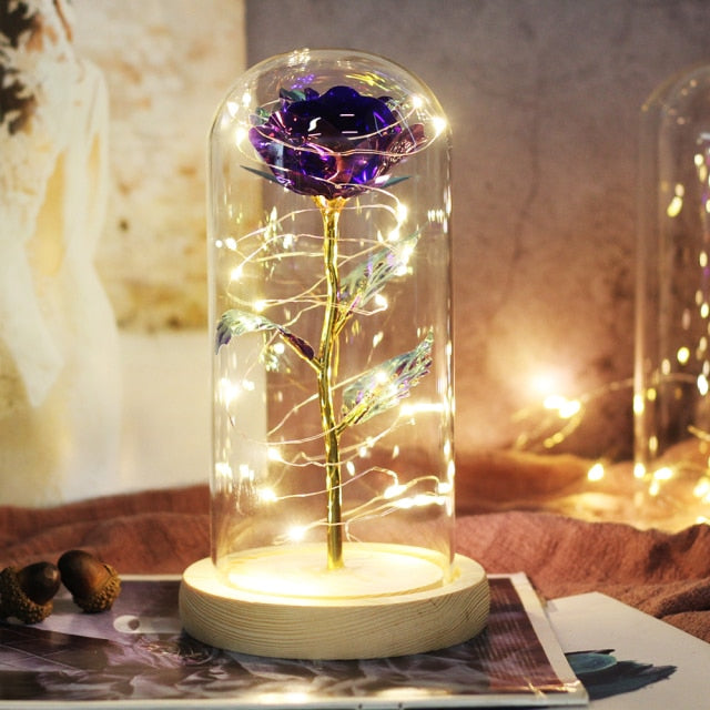 LED Eternal Rose In Glass Decor freeshipping - khollect