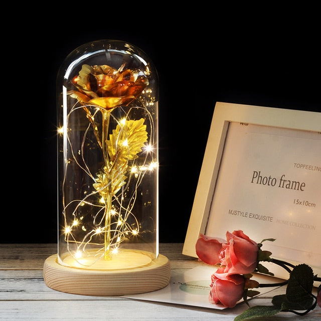 LED Eternal Rose In Glass Decor freeshipping - khollect