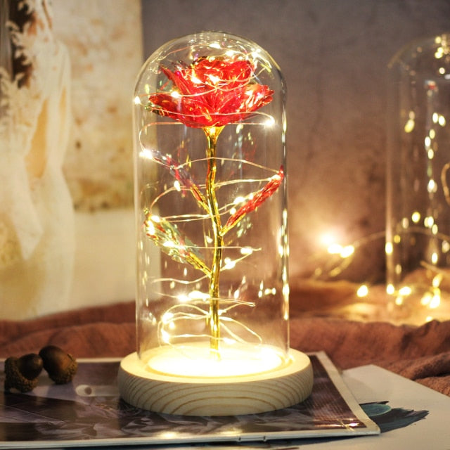 LED Eternal Rose In Glass Decor freeshipping - khollect