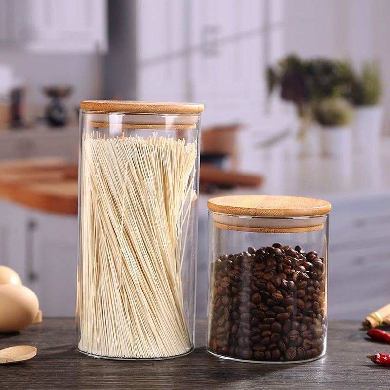 Bamboo Storage Mason Jars freeshipping - khollect