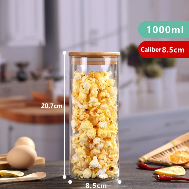 Bamboo Storage Mason Jars freeshipping - khollect