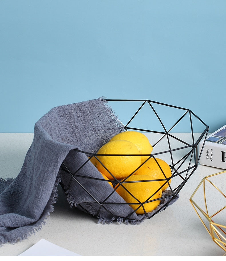 Geometric Wire Frame Fruit Basket freeshipping - khollect