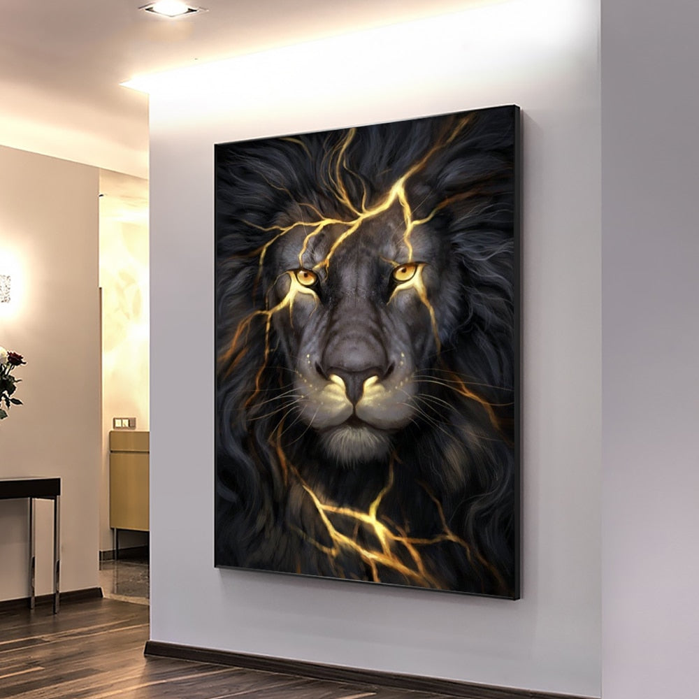 Lion Light Canvas Wall Print