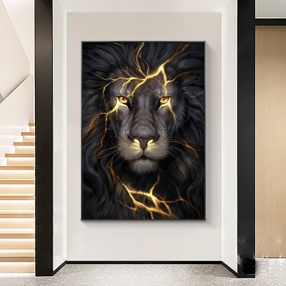 Lion Light Canvas Wall Print