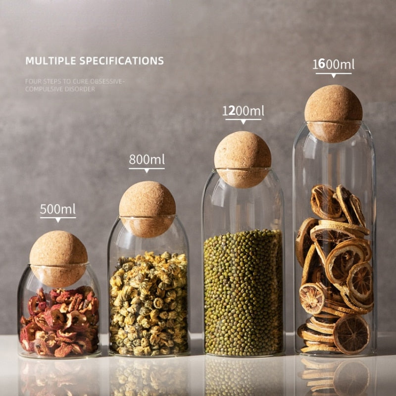 Ball Cork Storage Jar freeshipping - khollect