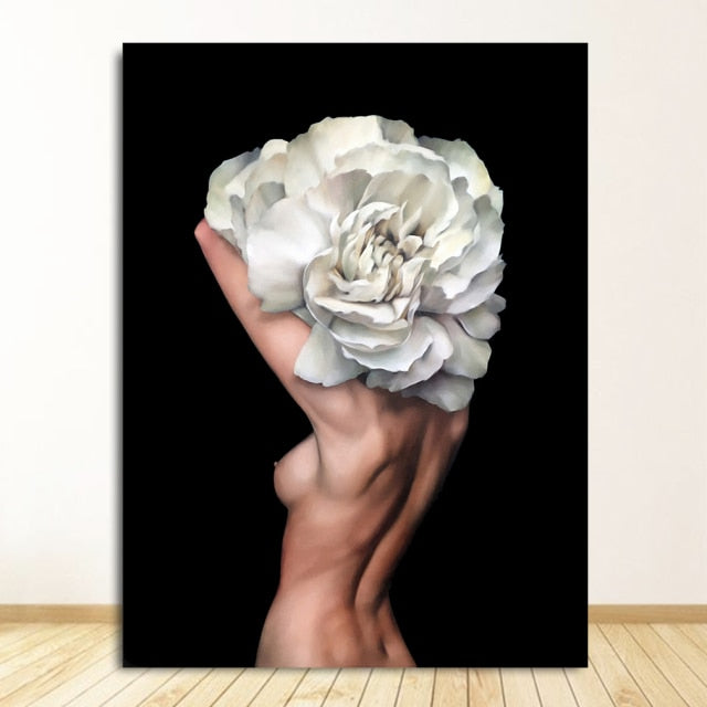 Abstract Floral Hat Canvas Print Art freeshipping - khollect