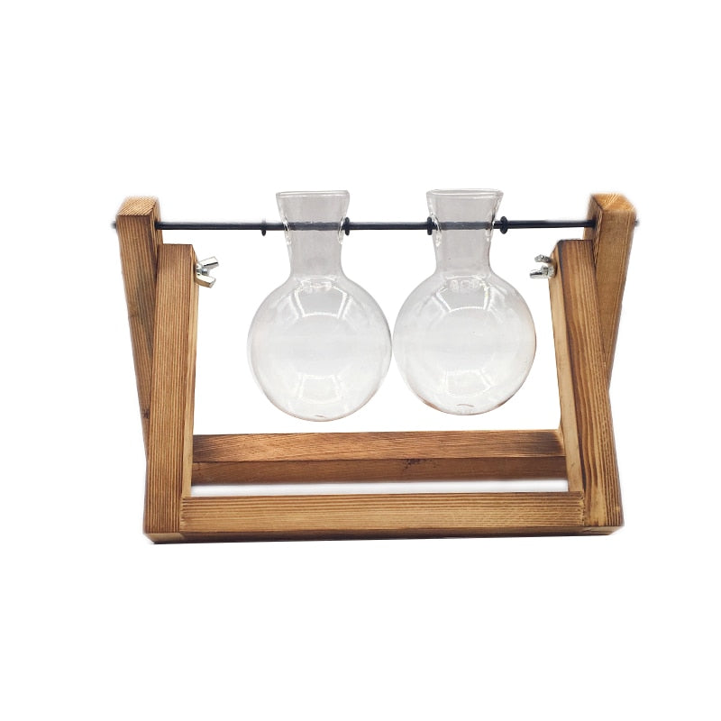 Wooden Hydroponic Plant Vase freeshipping - khollect