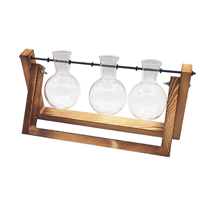 Wooden Hydroponic Plant Vase freeshipping - khollect