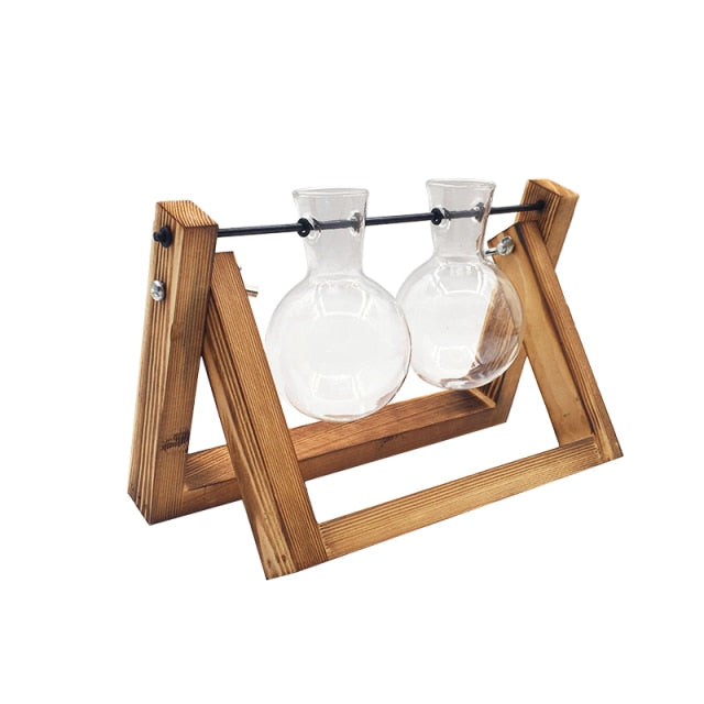 Wooden Hydroponic Plant Vase freeshipping - khollect