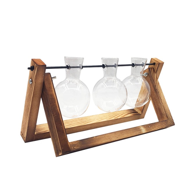 Wooden Hydroponic Plant Vase freeshipping - khollect
