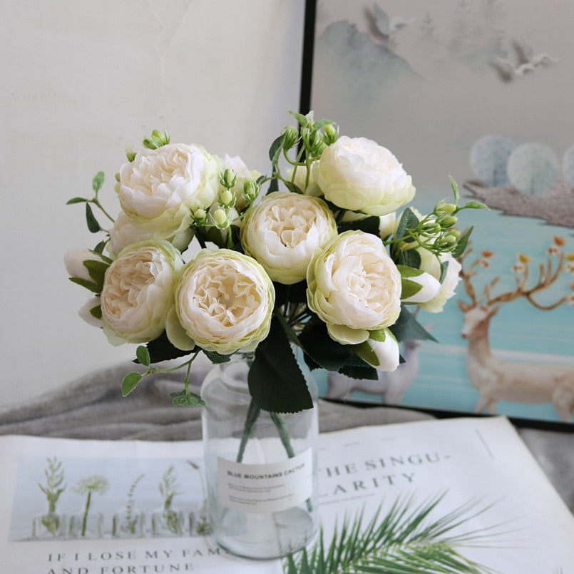 artificial rose flower bouquet set 5