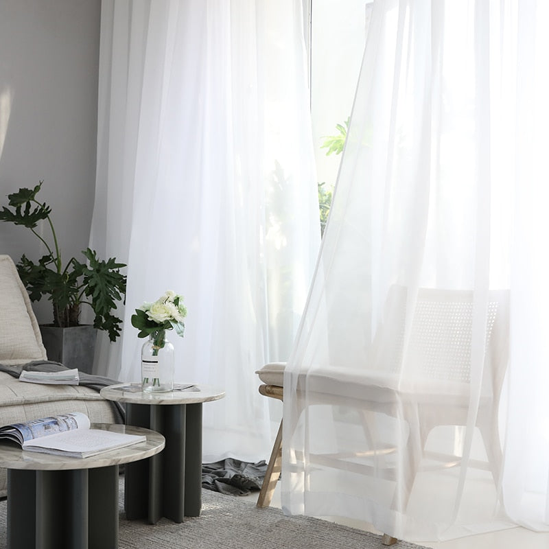 White Sheer Curtain freeshipping - khollect