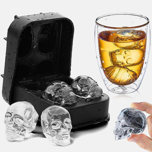 3D Skull Silicone Mold Ice Cube Maker freeshipping - khollect