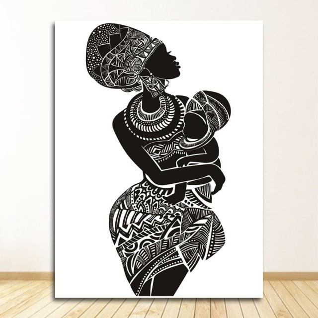 African Mother & Child Woman Canvas Print freeshipping - khollect