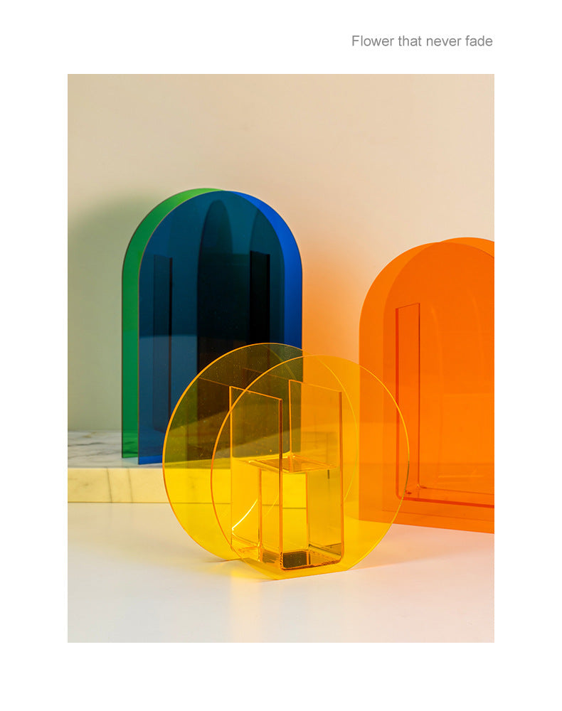 Rainbow Color Acrylic Vase freeshipping - khollect