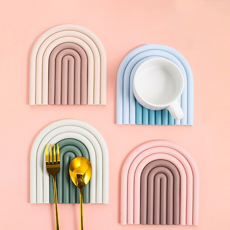 Rainbow Silicone Heat-resistant Pad freeshipping - khollect