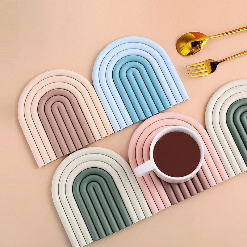 Rainbow Silicone Heat-resistant Pad freeshipping - khollect