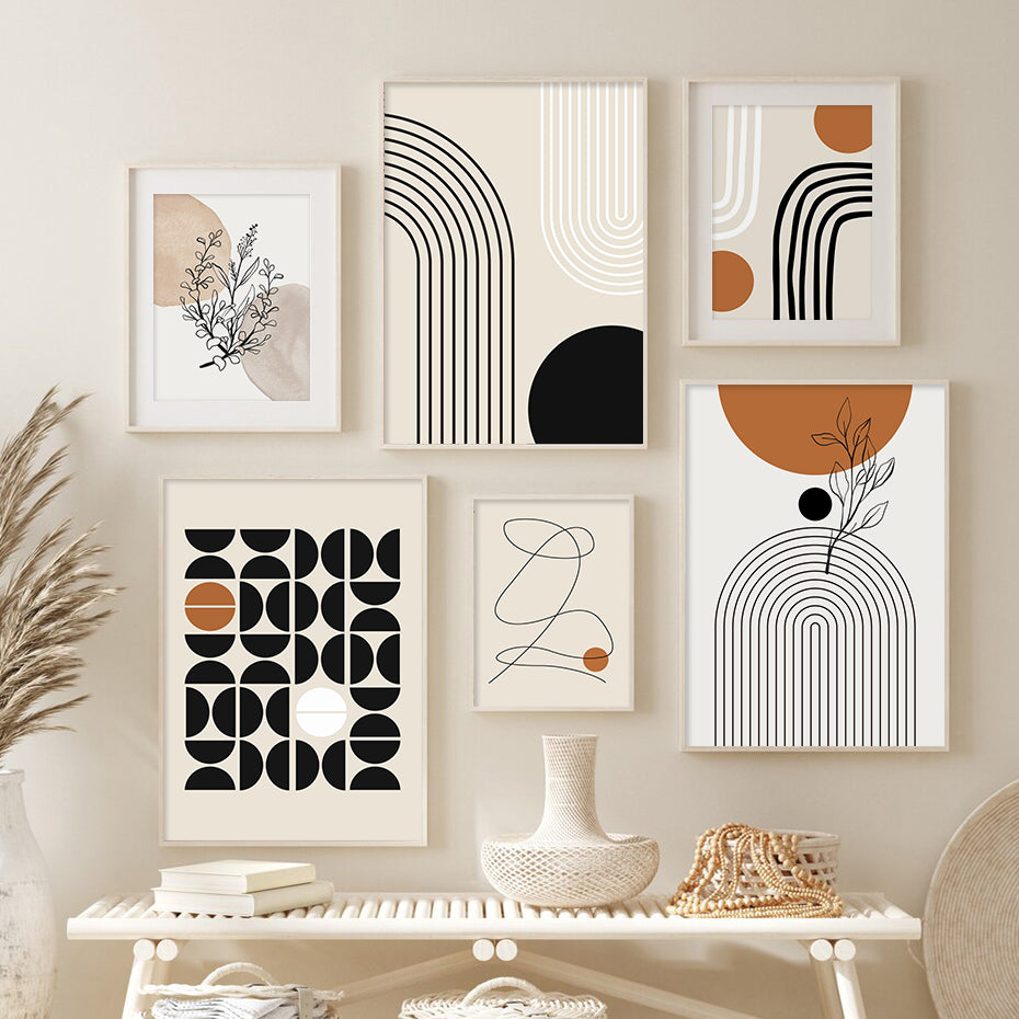 Geometric Beige Bohemian Art Print