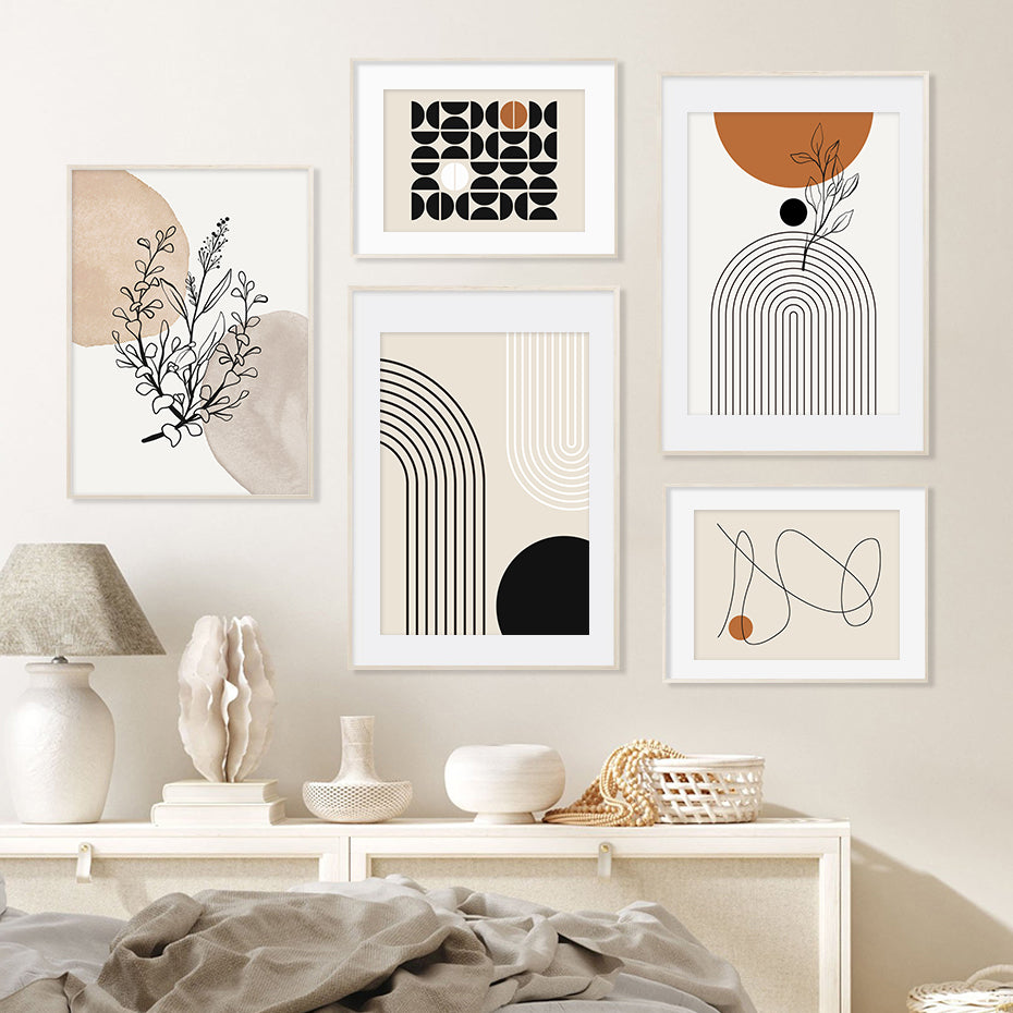 Geometric Beige Bohemian Art Print