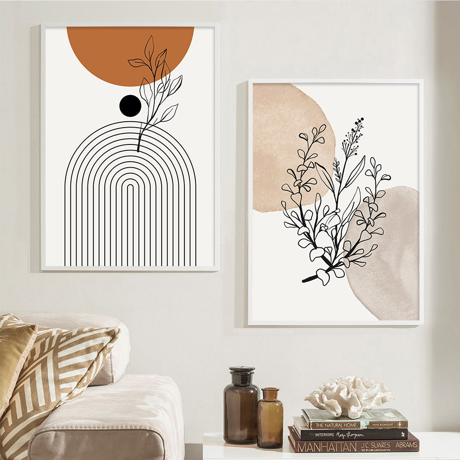 Geometric Beige Bohemian Art Print