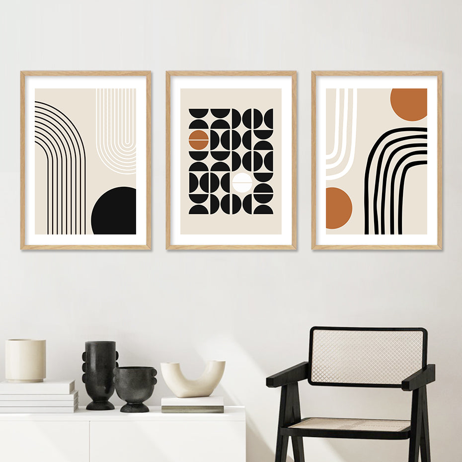 Geometric Beige Bohemian Art Print