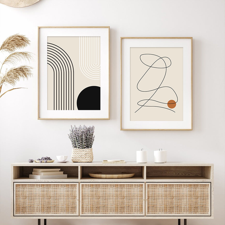 Geometric Beige Bohemian Art Print