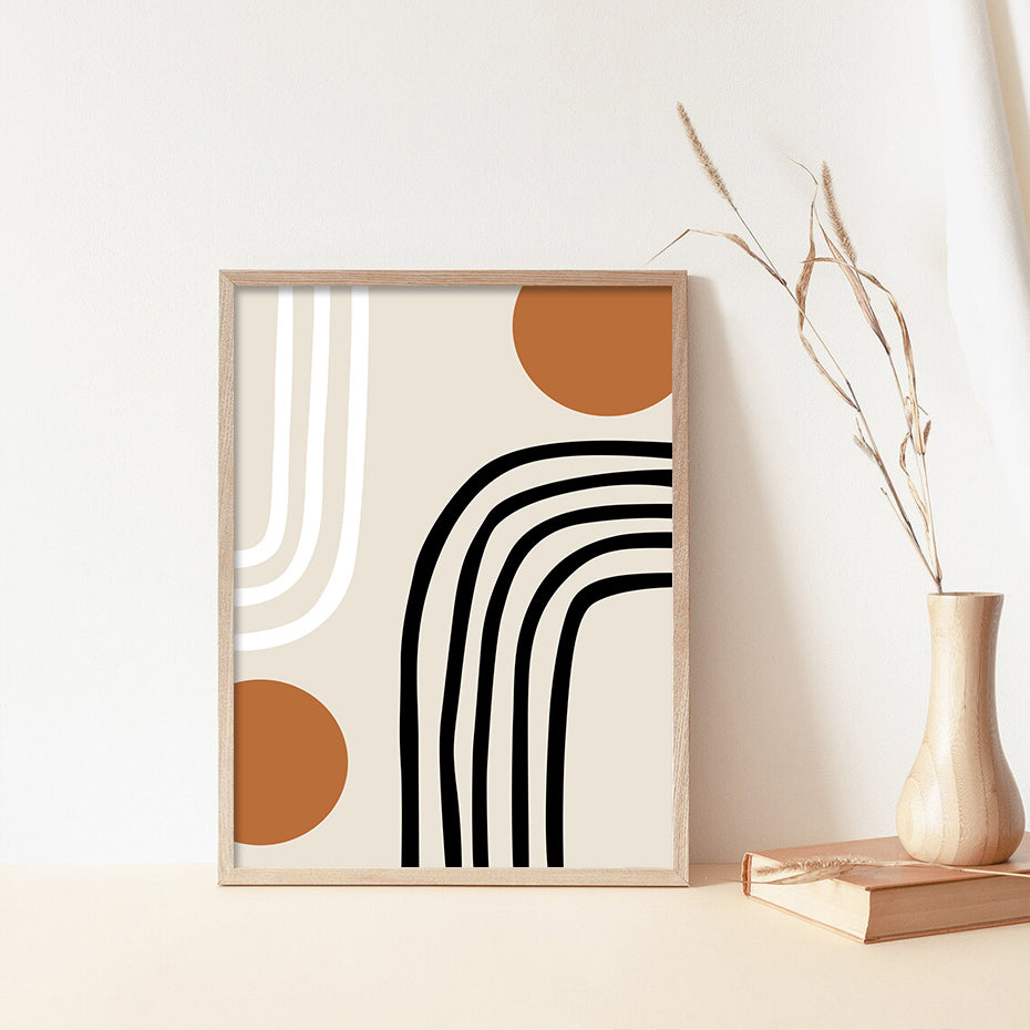 Geometric Beige Bohemian Art Print