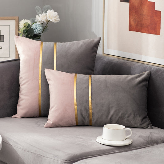 Golden Stripe Luxury Decorative Pillow Cover