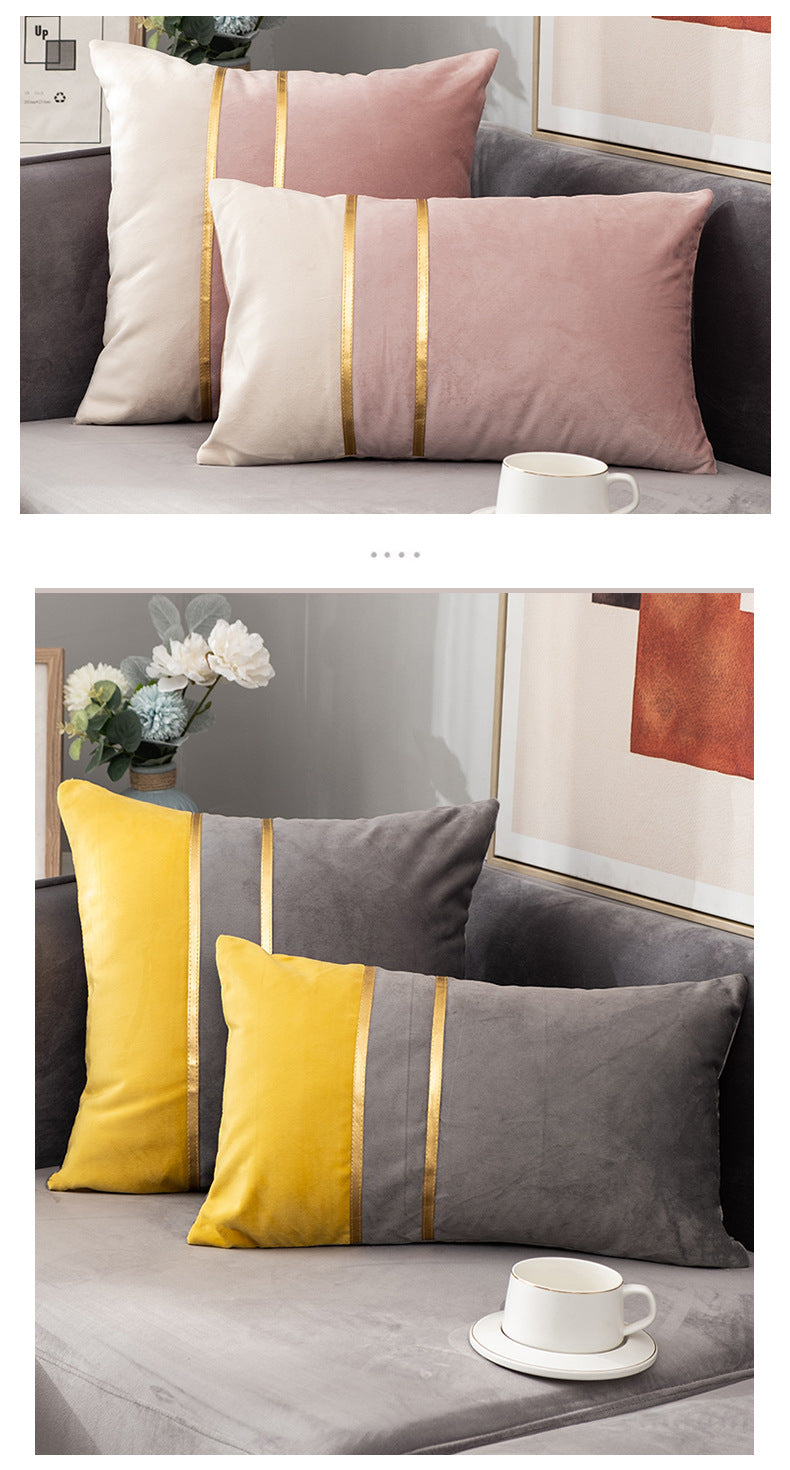 Golden Stripe Luxury Decorative Pillow Cover